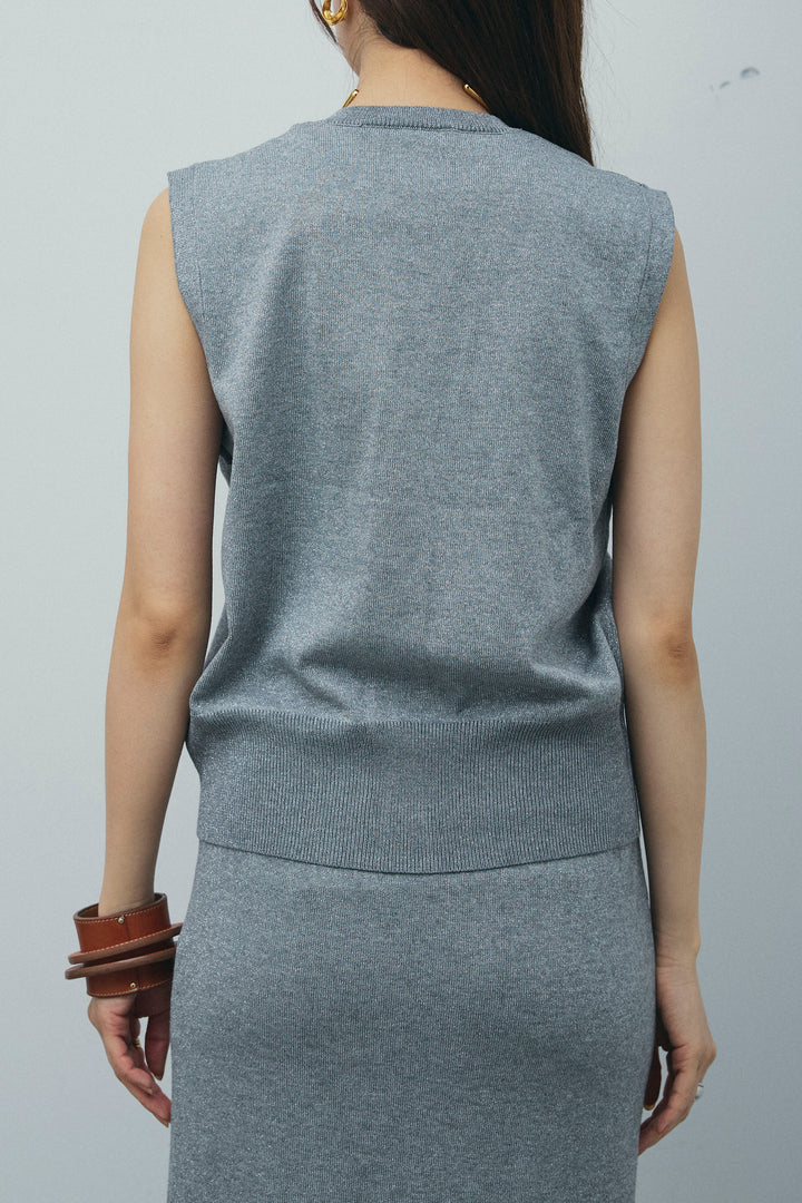 [予約/SET]ラメベスト+タックボリュームスウェットパンツ(2set)