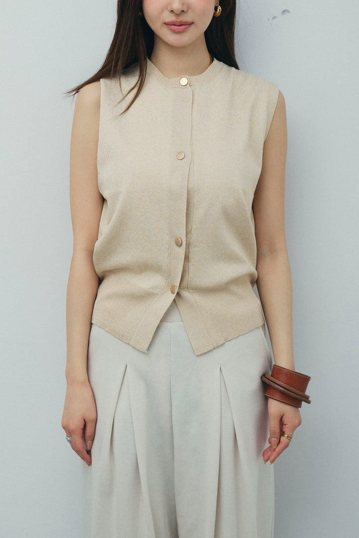 [予約/SET]ラメベスト+タックボリュームスウェットパンツ(2set)