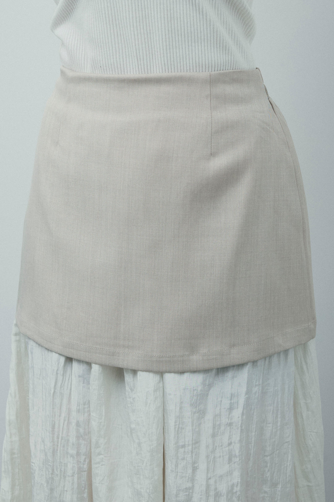 [予約/SET]ノーカラージレ+レイヤードスカート(2set)