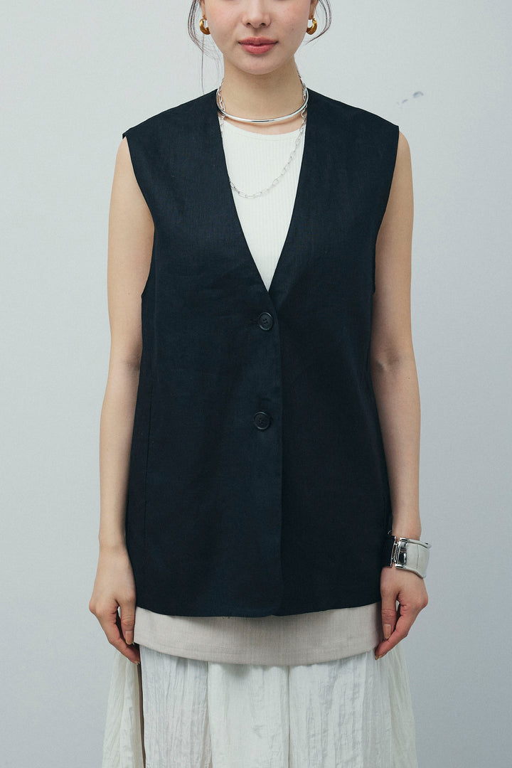 [予約/SET]ノーカラージレ+レイヤードスカート(2set)