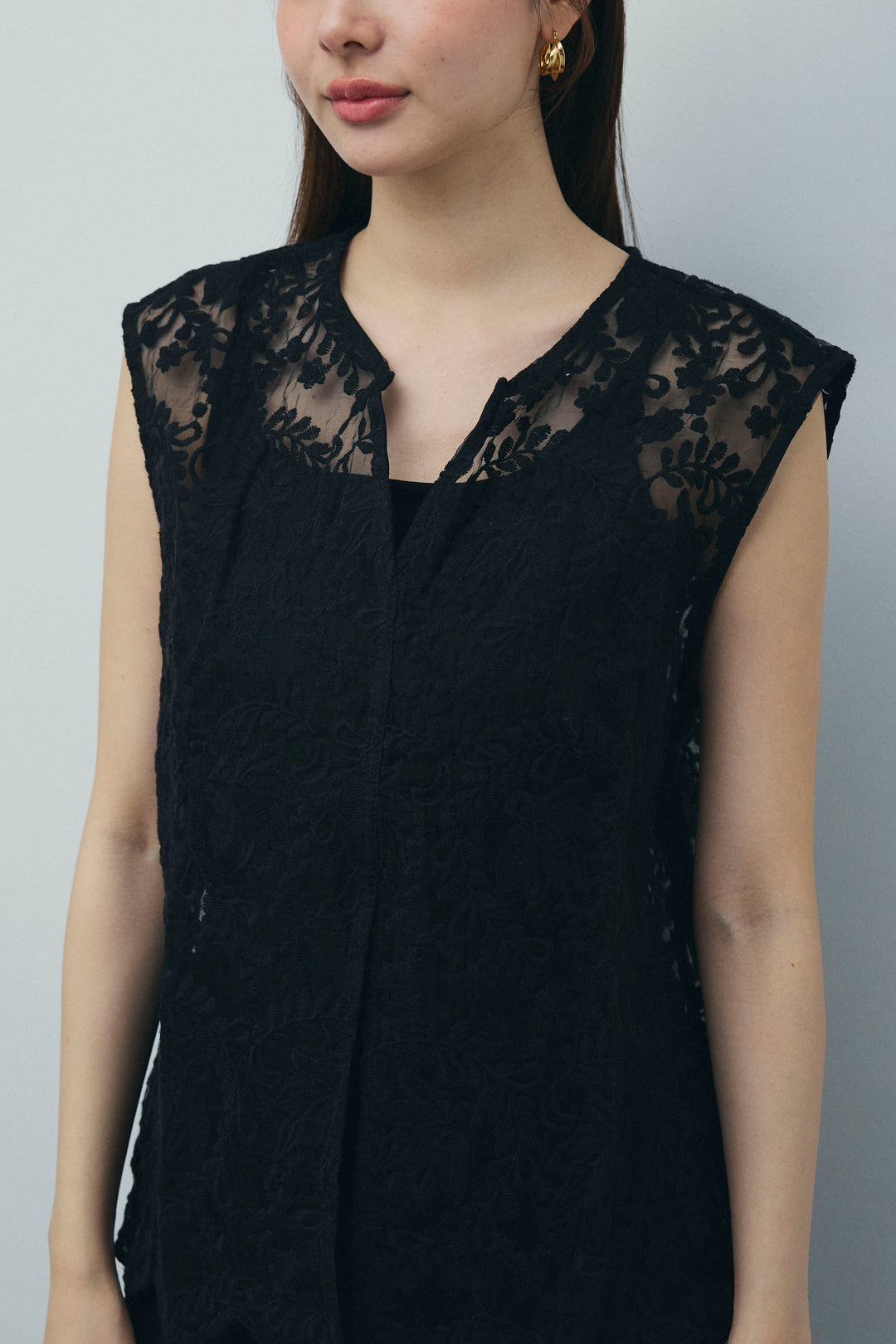 [予約/SET]ヘザーエステルテーラードジレ+オーガンジーレースPO(2set)