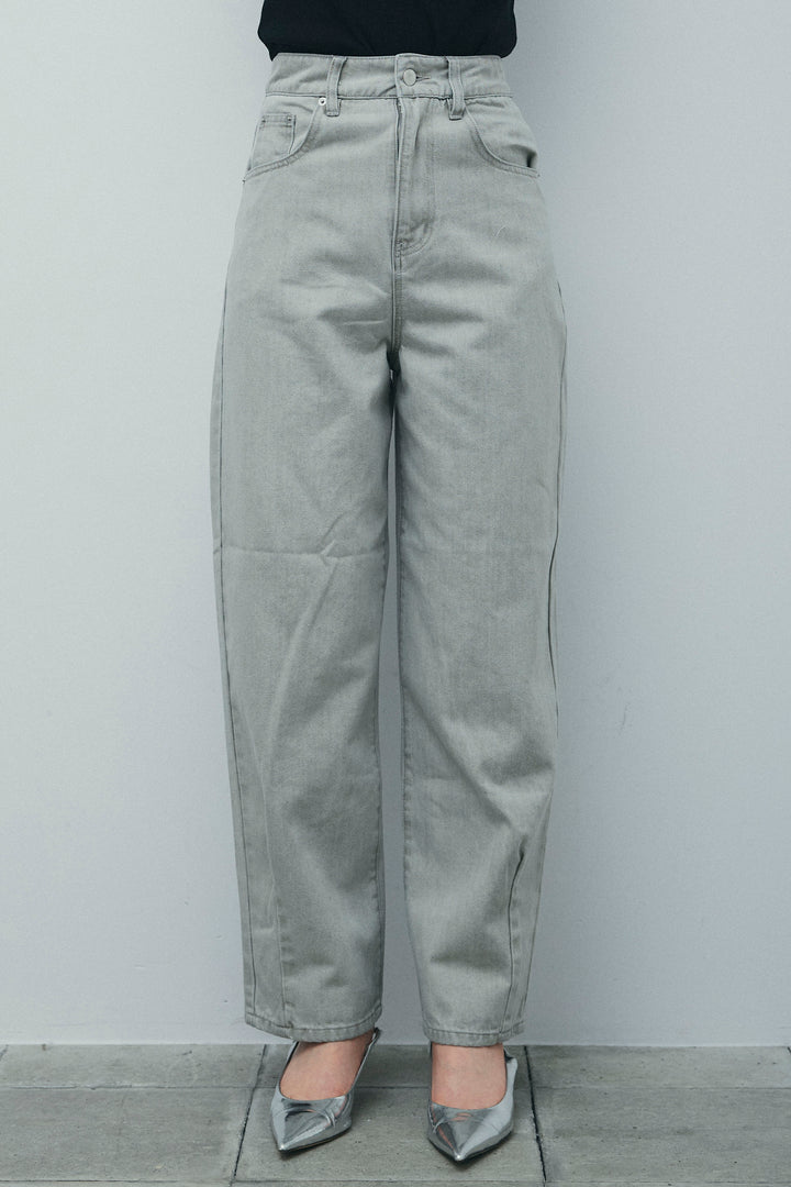 [予約/SET]ストライプバルーンアメスリTOPS+ヴィンテージカーブデニムパンツ(2set)