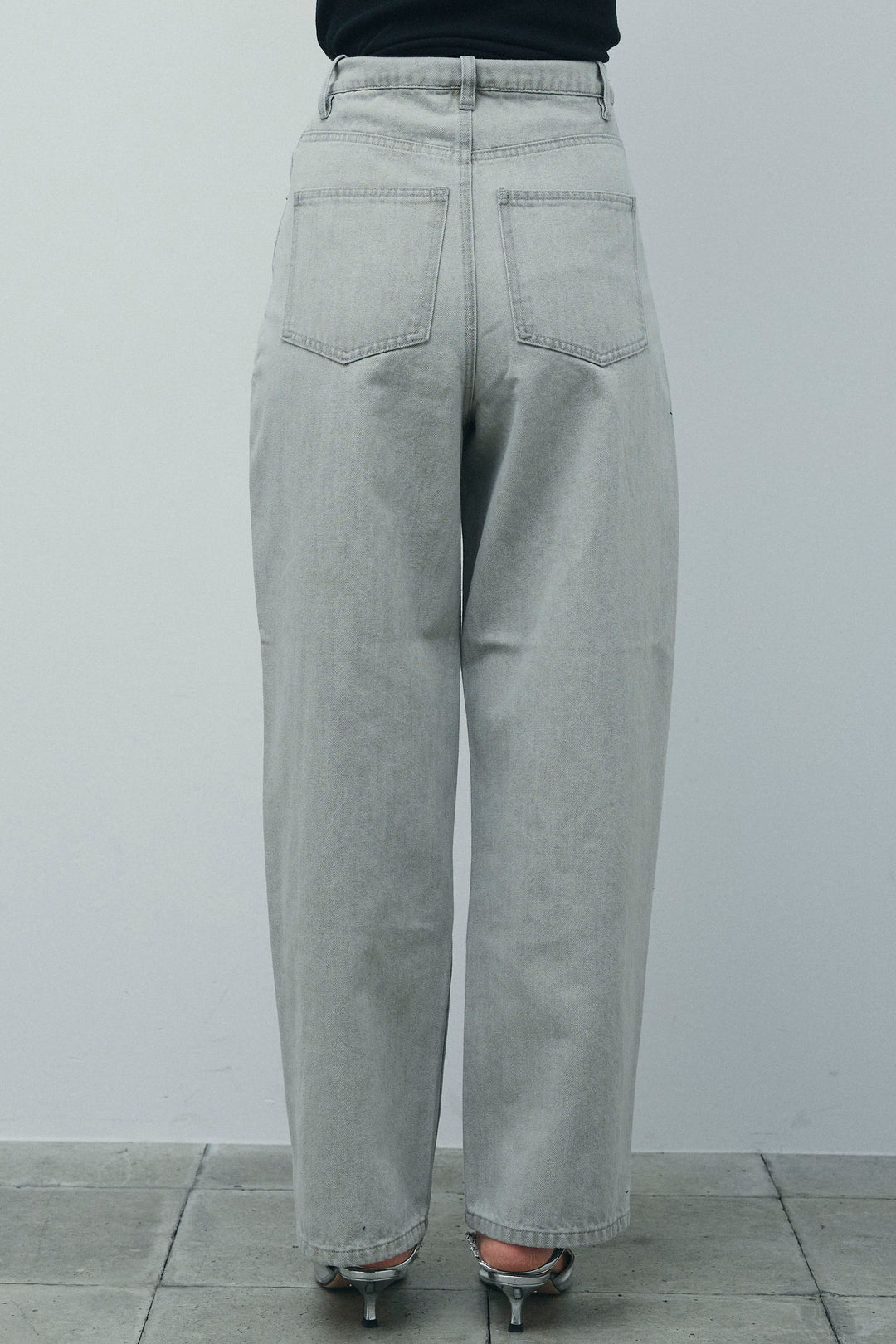 [予約/SET]ストライプバルーンアメスリTOPS+ヴィンテージカーブデニムパンツ(2set)