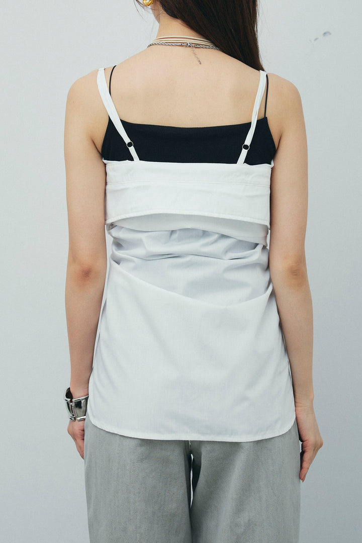 [予約/SET]2WAYキャミソールビスチェシャツ+カットアウトリブタンク+ヴィンテージカーブデニムパンツ(3set)