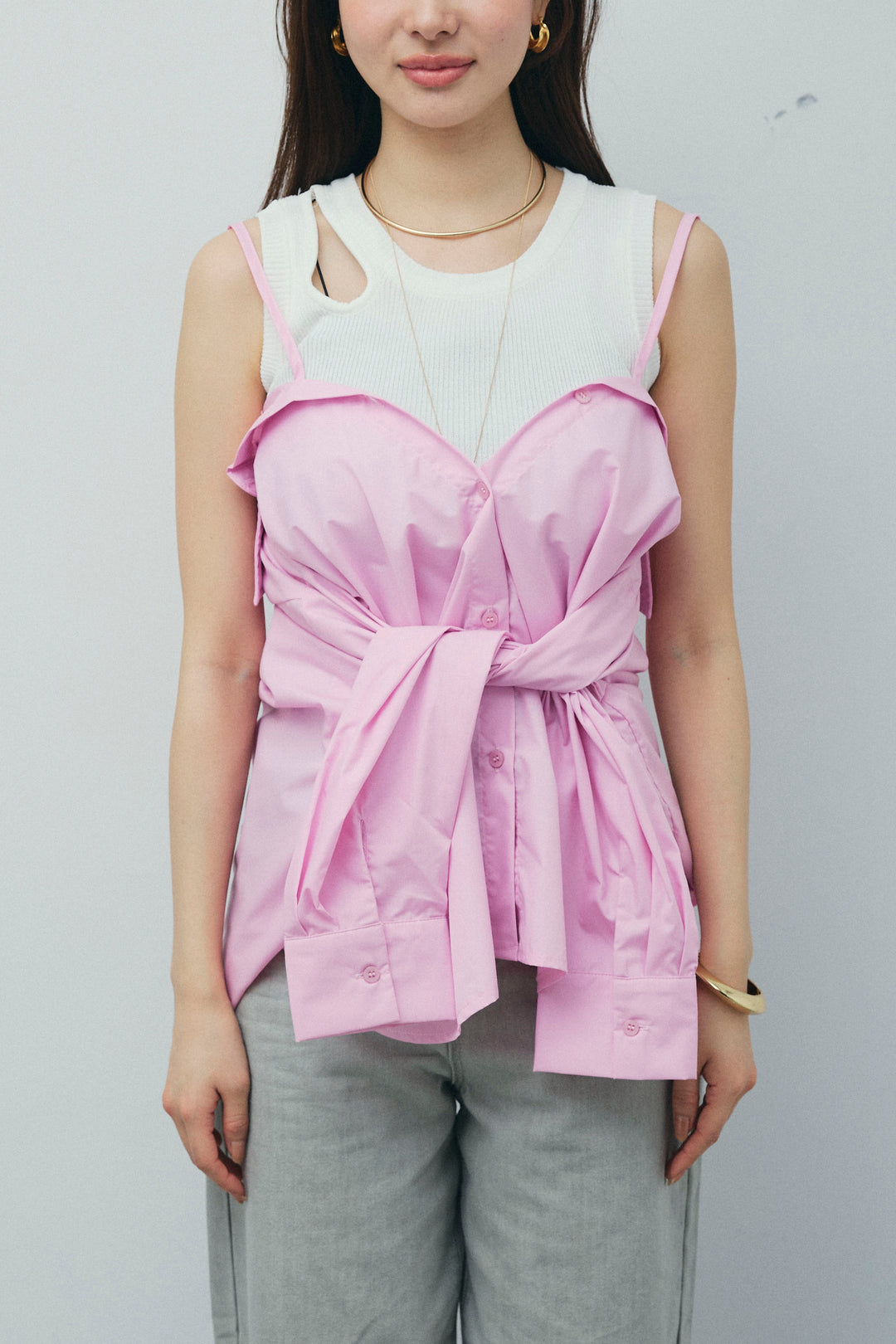 [予約]2WAYキャミソールビスチェシャツ