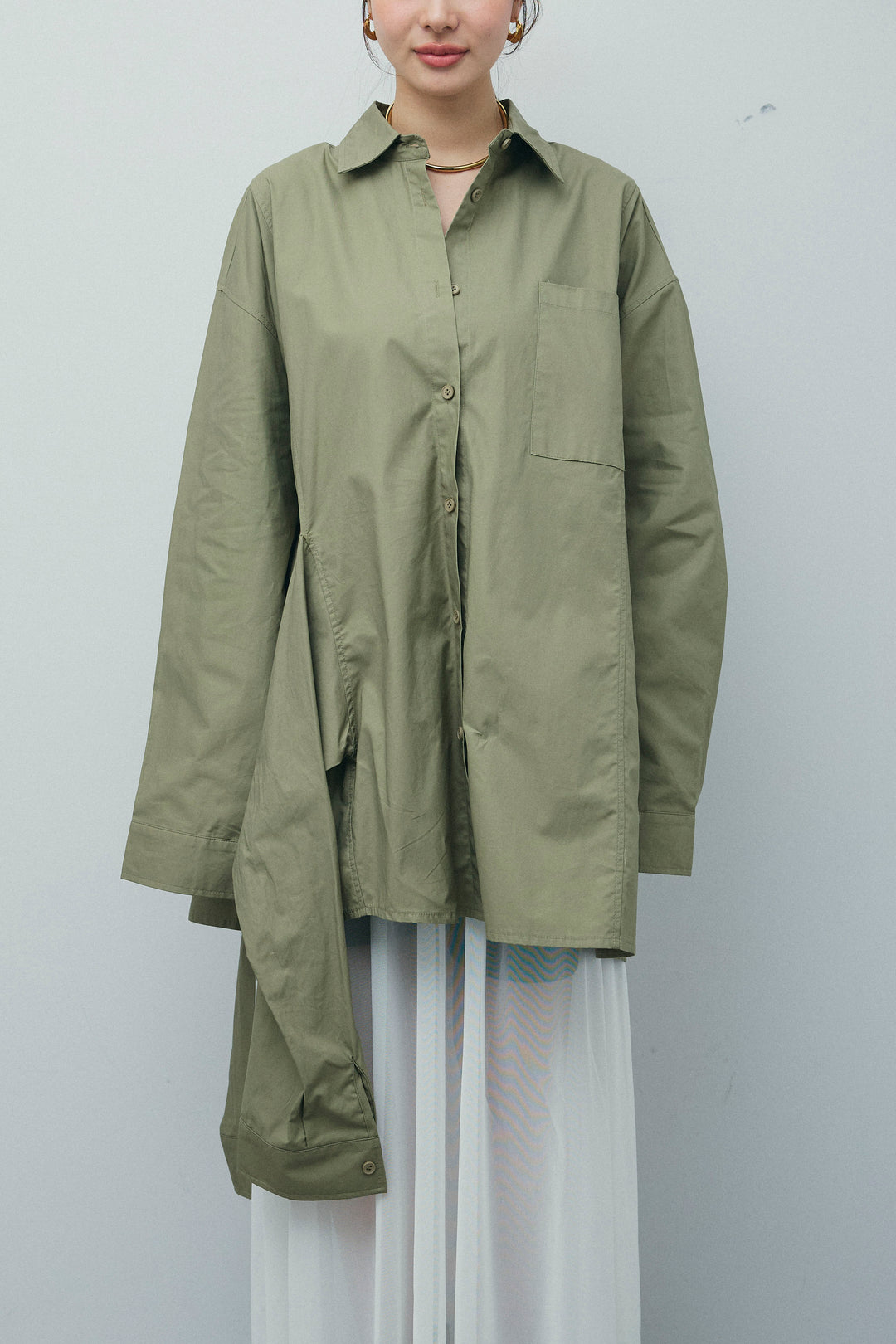 [予約]ウエストラップロングシャツ