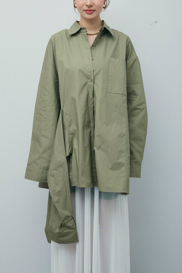 [予約/SET]ウエストラップロングシャツ+シアーキャミOP+リブハーフレギンス(3set)