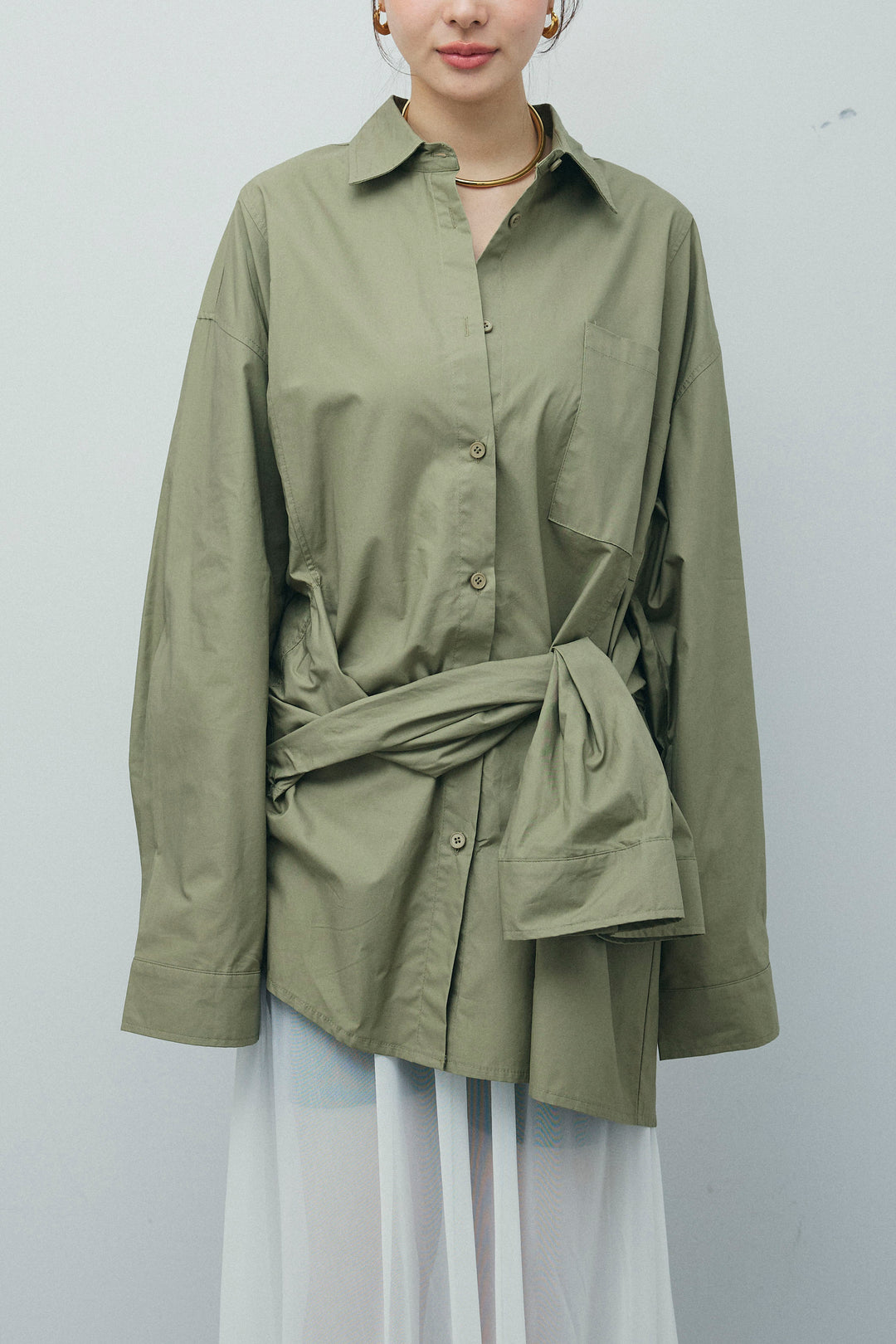 [予約]ウエストラップロングシャツ