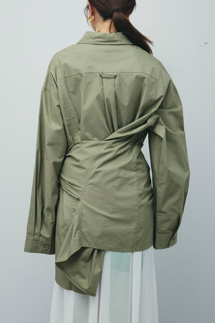 [予約/SET]ウエストラップロングシャツ+シアーキャミOP(2set)