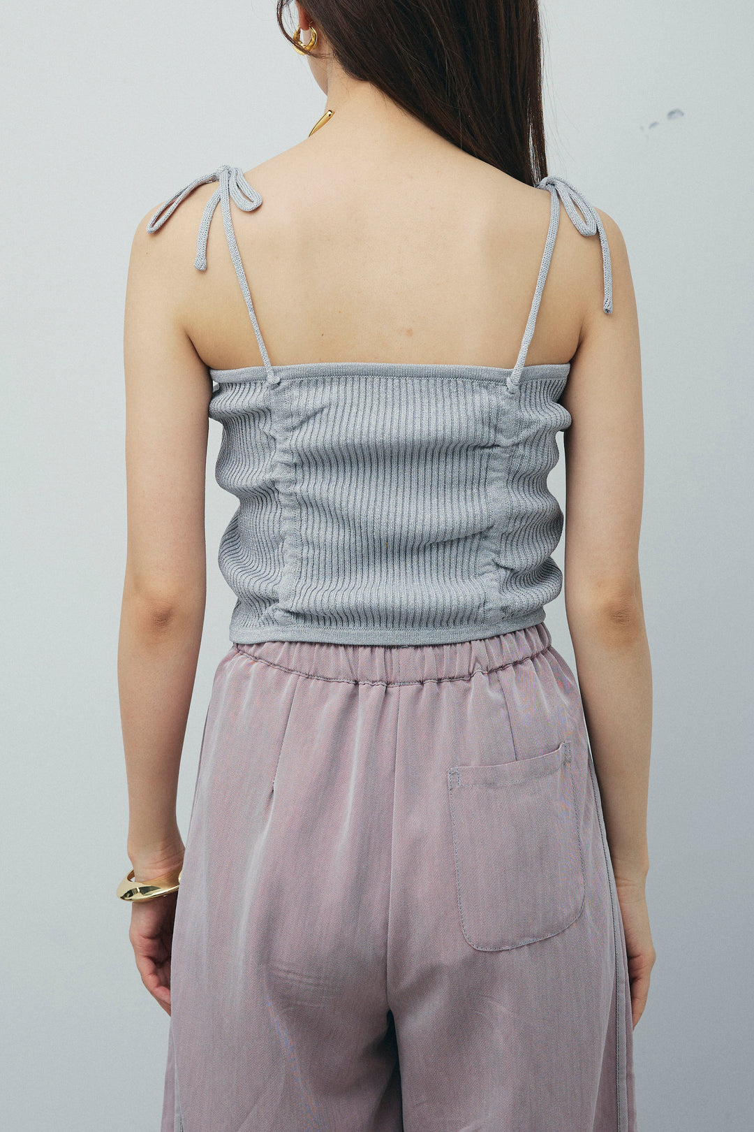 [予約]ドロストラメニットキャミ