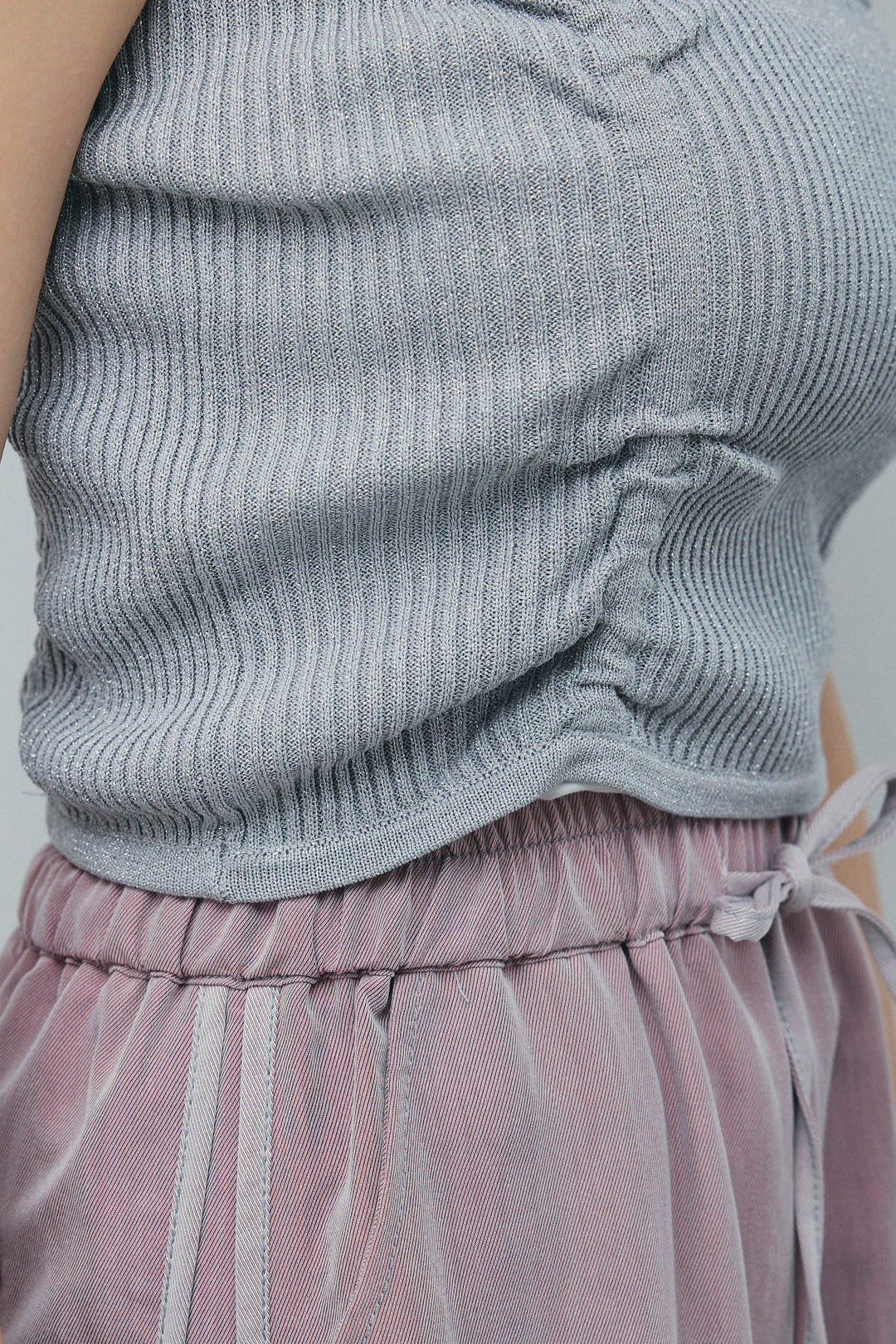 [予約/SET]ノーカラージレ+ドロストラメニットキャミ+サイドラインリラックスパンツ(3set)