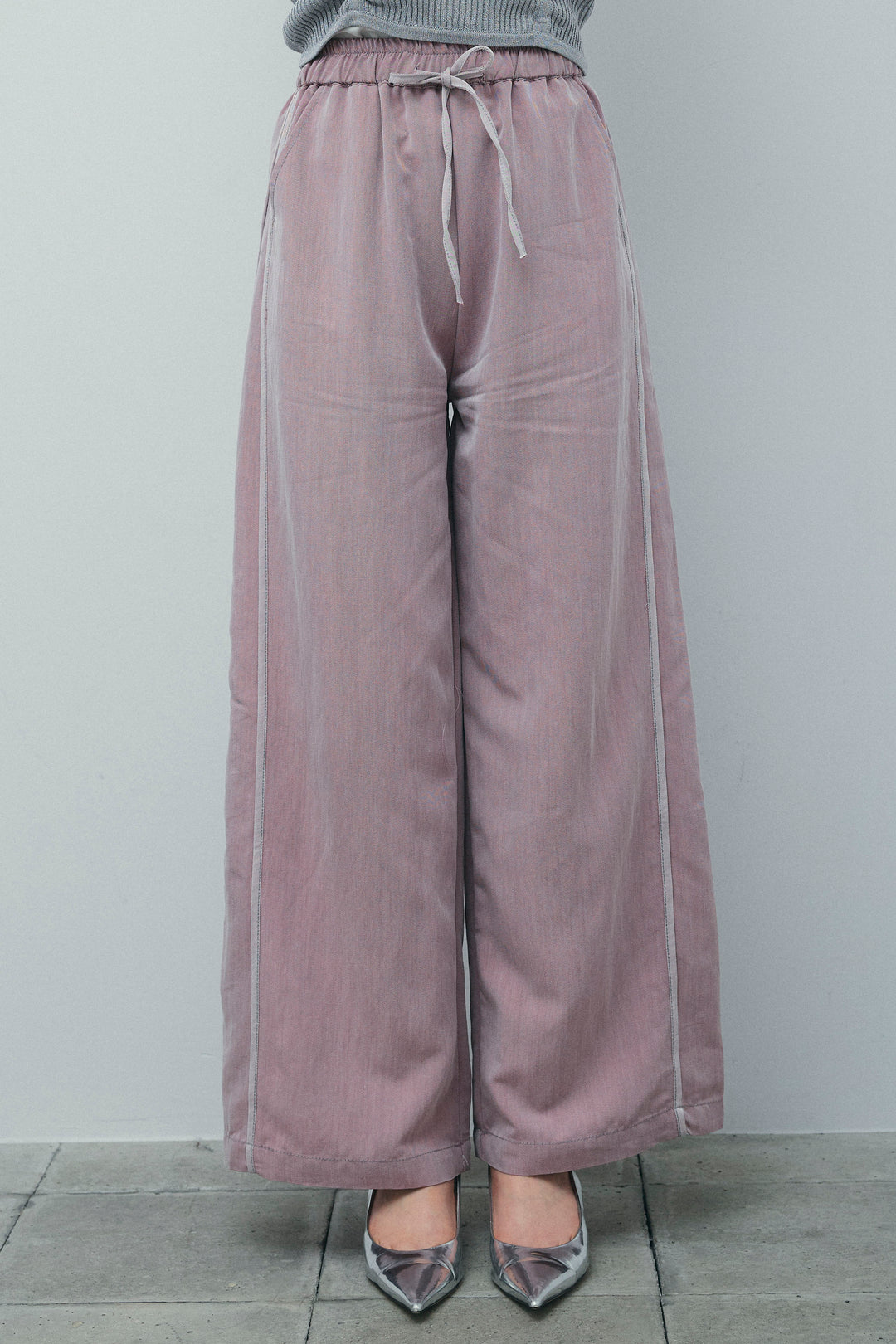 [予約/SET]ノーカラージレ+ドロストラメニットキャミ+サイドラインリラックスパンツ(3set)