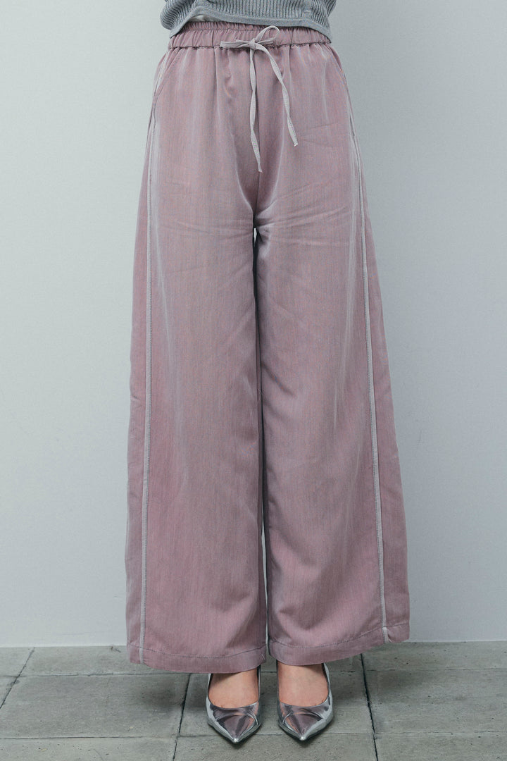 [予約/SET]ノーカラージレ+ドロストラメニットキャミ+サイドラインリラックスパンツ(3set)