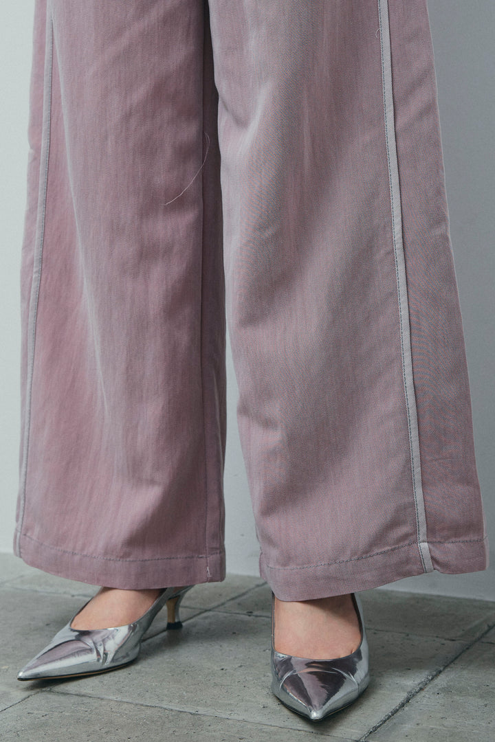 [予約/SET]ノーカラージレ+サイドラインリラックスパンツ(2set)