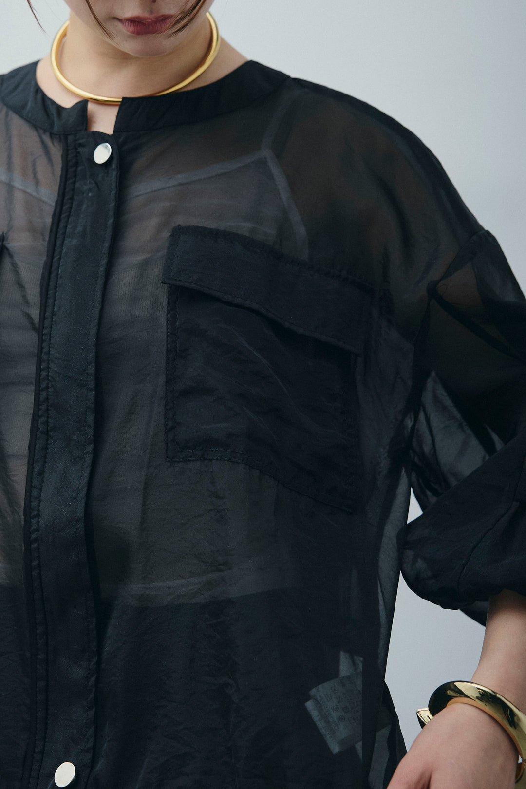 [予約/SET]ドロストシアーブルゾン+フロントボタンベアトップ+ツイルタックワイドパンツ(3set)