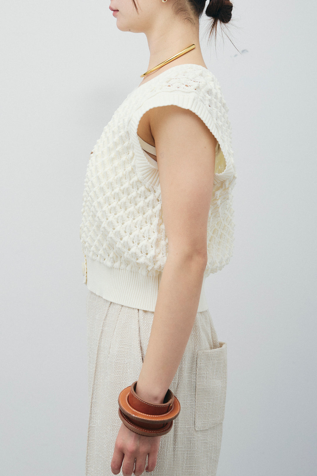 [予約/SET]バンピーステッチ2WAYベスト+サマーツイードタックパンツ(2set)