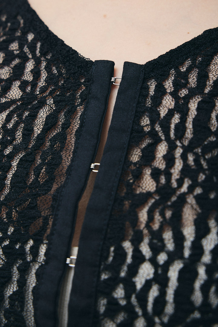 [予約/SET]レースフロントホックPO+テーラーカラーオールインワン(2set)