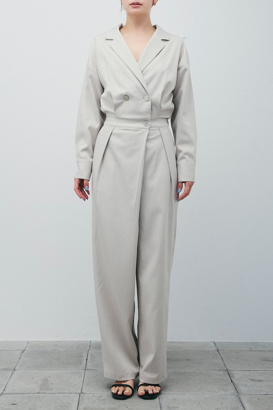 [予約/SET]レースフロントホックPO+テーラーカラーオールインワン(2set)