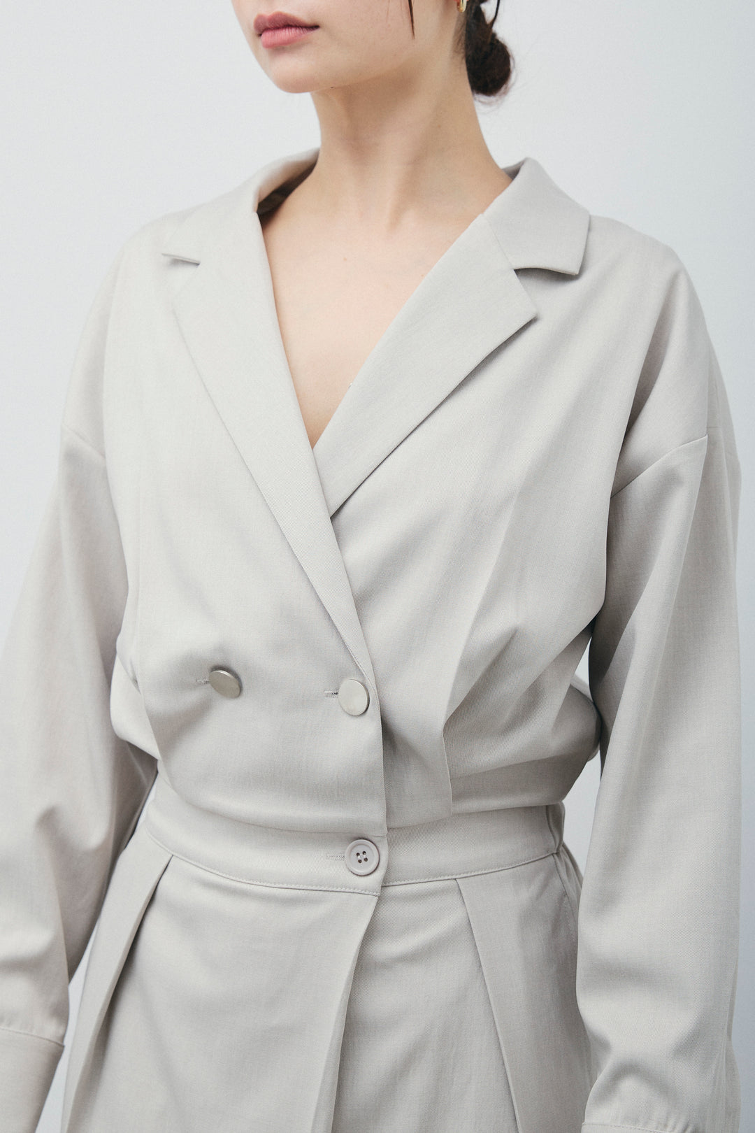 [予約/SET]レースフロントホックPO+テーラーカラーオールインワン(2set)