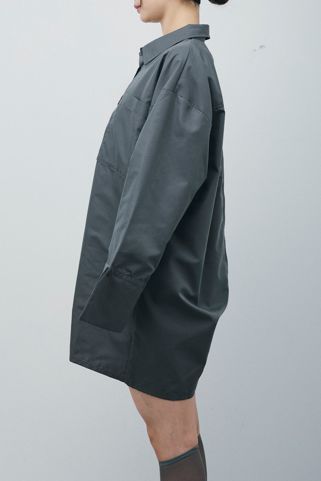 [予約/SET]ロゴプリントシアーニット+ブロードシャツロンパース(2set)