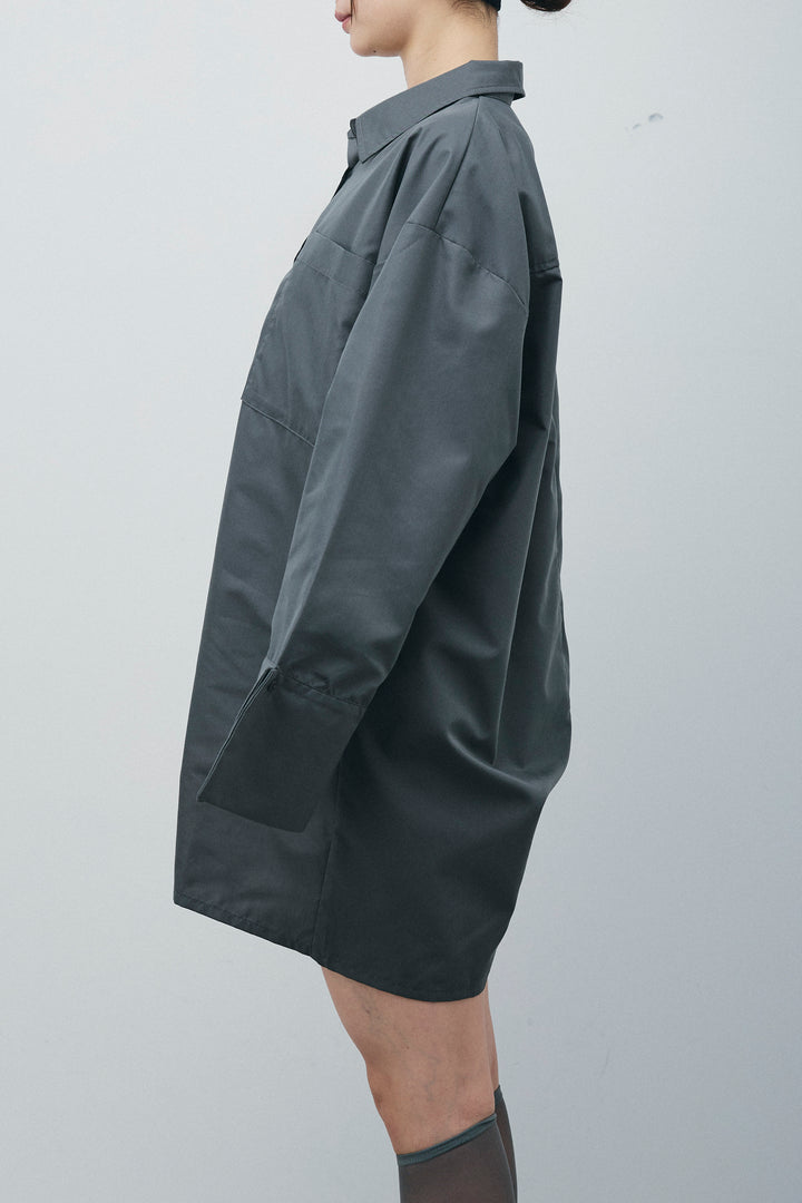 [予約/SET]ロゴプリントシアーニット+ブロードシャツロンパース(2set)