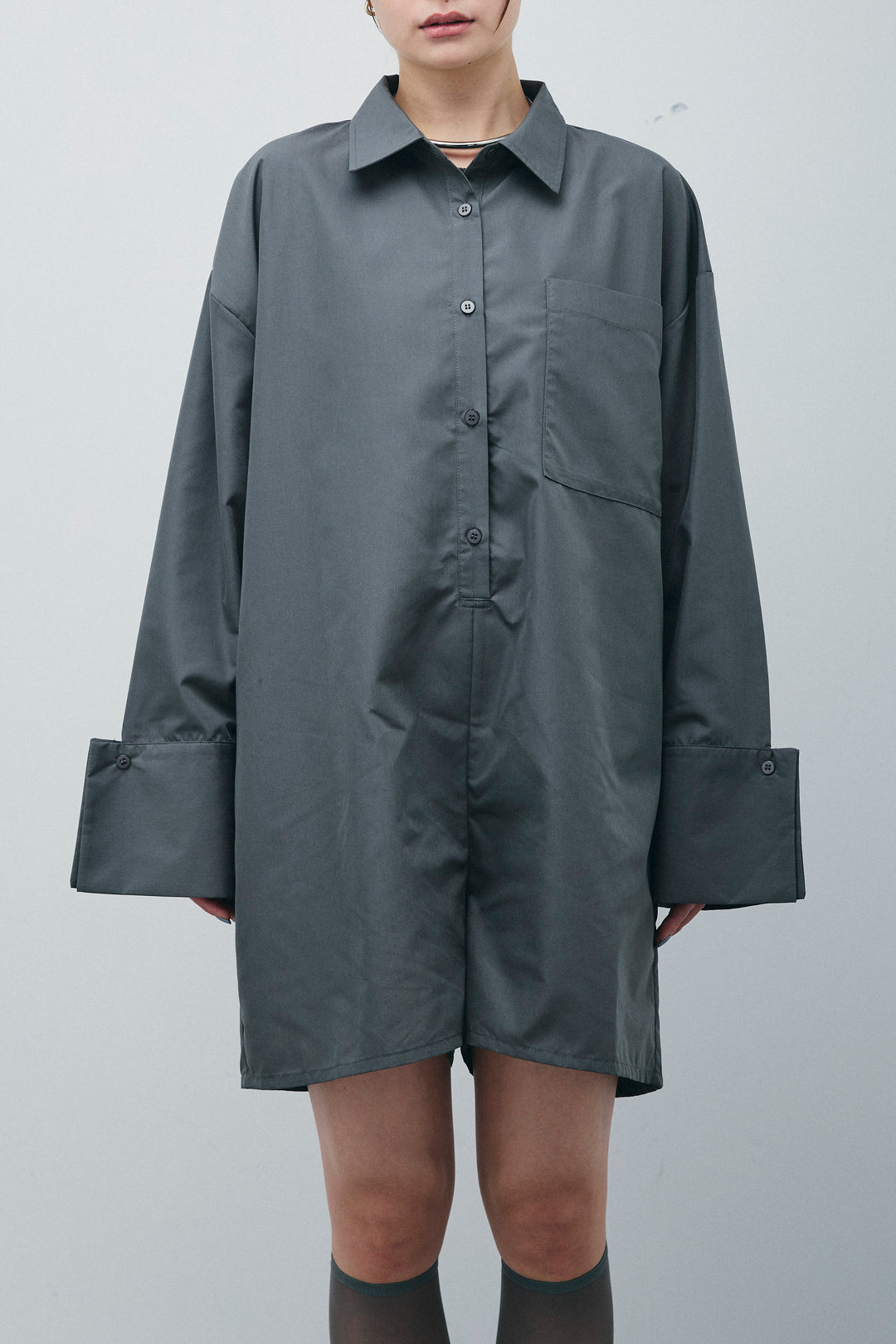 [予約]ブロードシャツロンパース