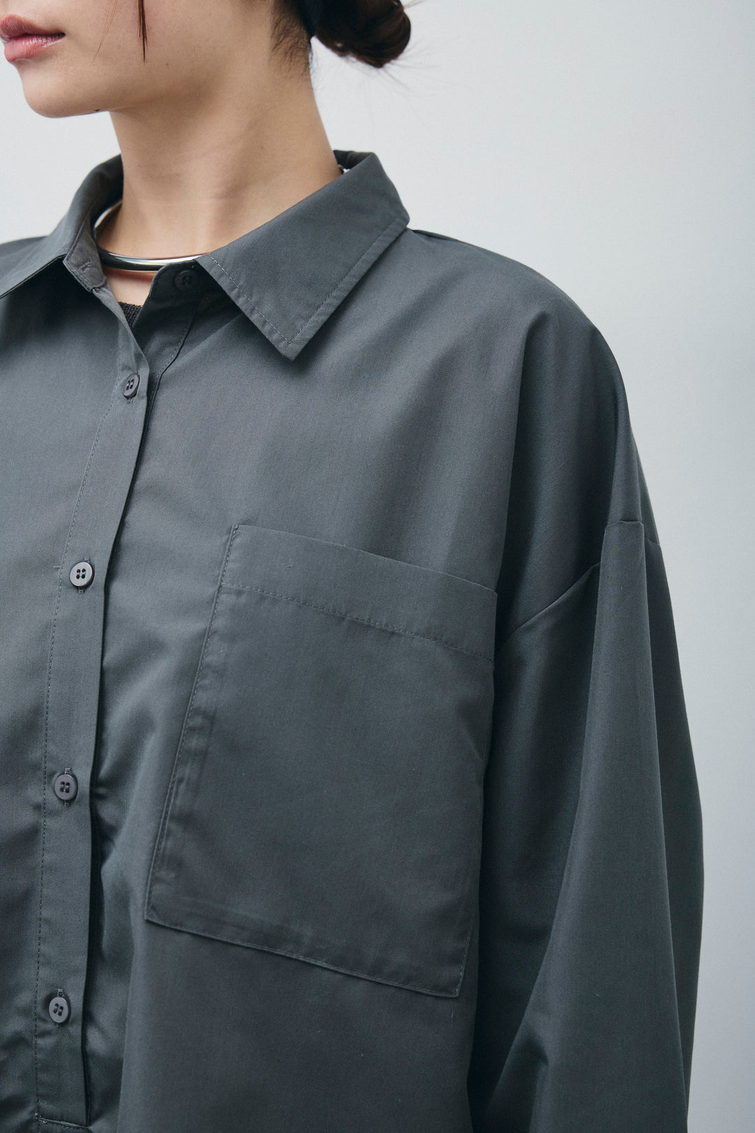 [予約/SET]ロゴプリントシアーニット+ブロードシャツロンパース(2set)