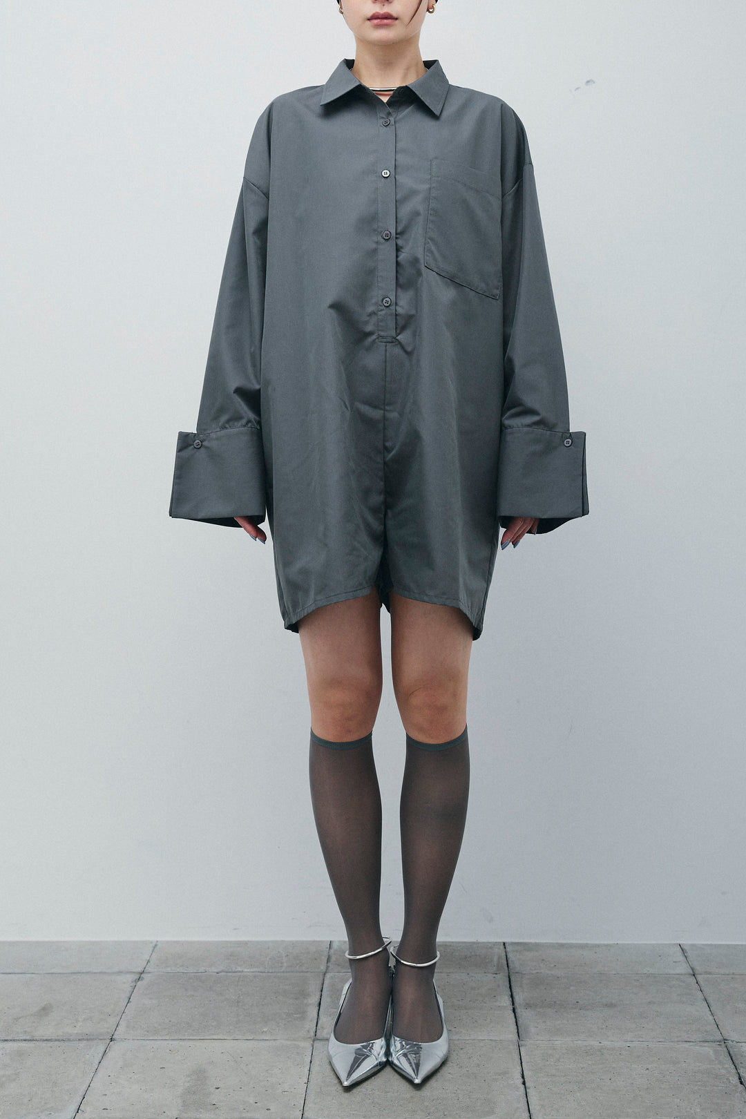 [予約]ブロードシャツロンパース
