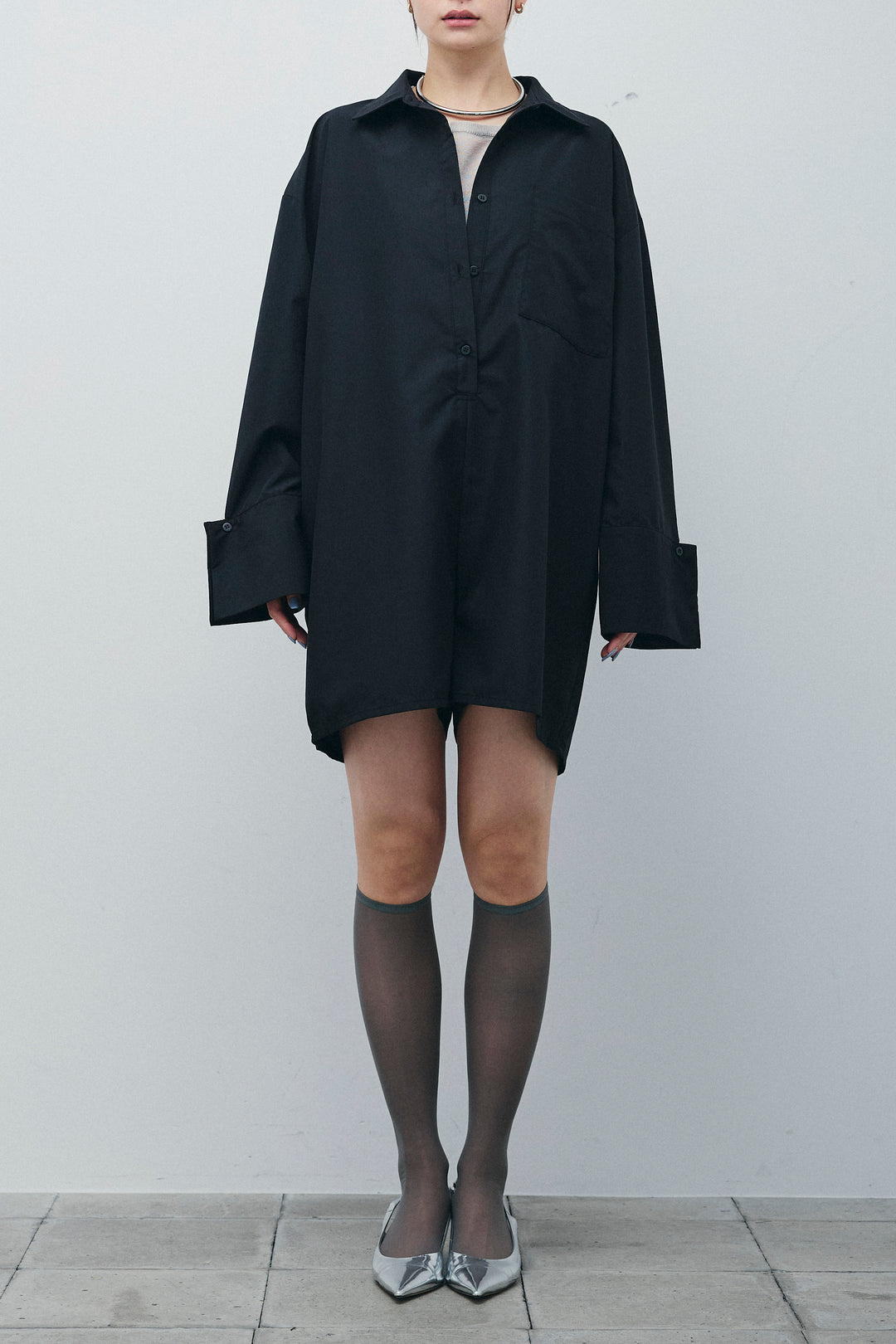 [予約]ブロードシャツロンパース