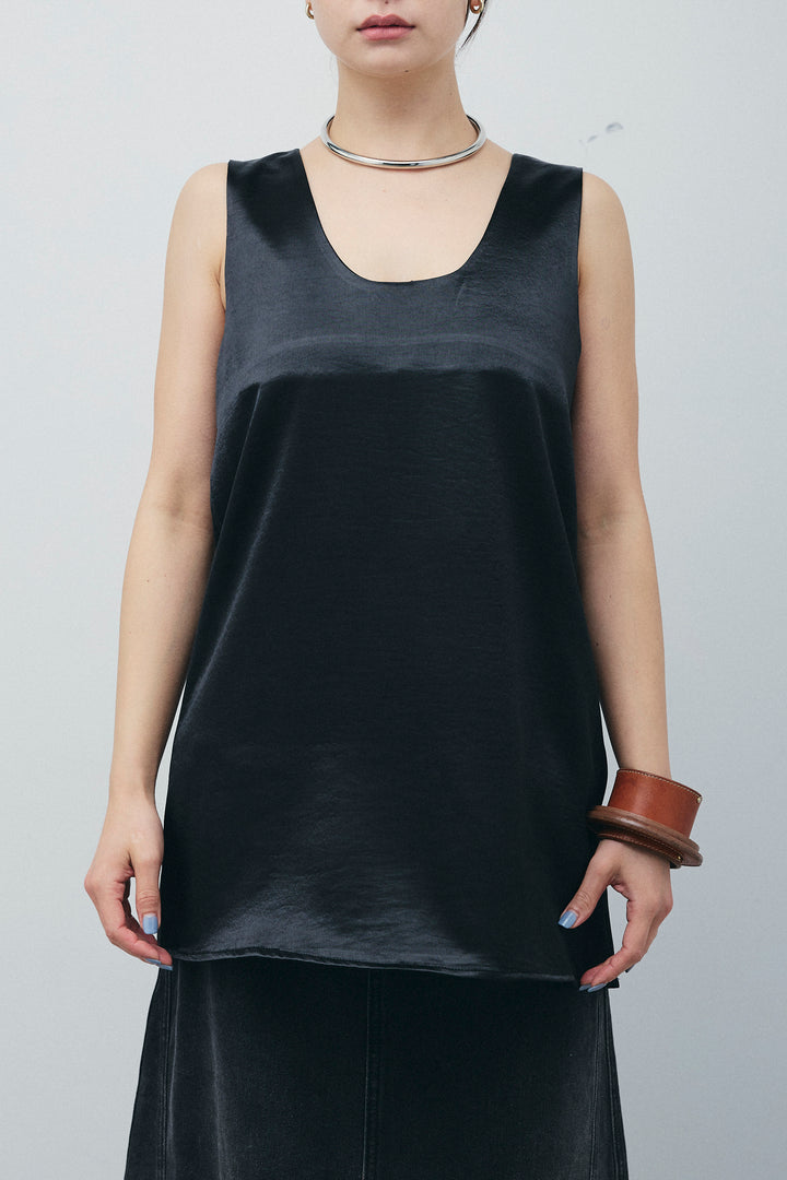 [予約/SET]サテン2wayトップス+サテンナロースカート(2set)