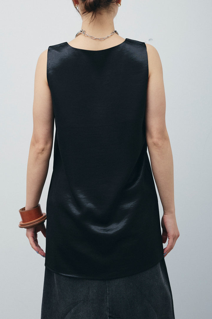 [予約/SET]クレープ半袖ダブルジャケット+サテン2wayトップス+クレープタックワイドパンツ(3set)