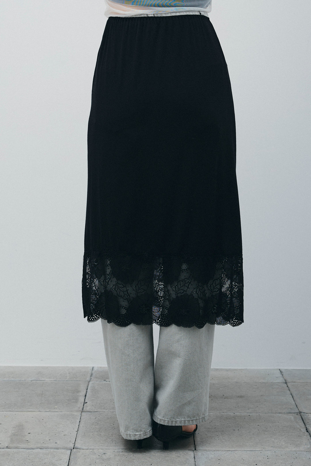 [予約/SET]サテン2wayトップス+レース付きカットスカート(2set)