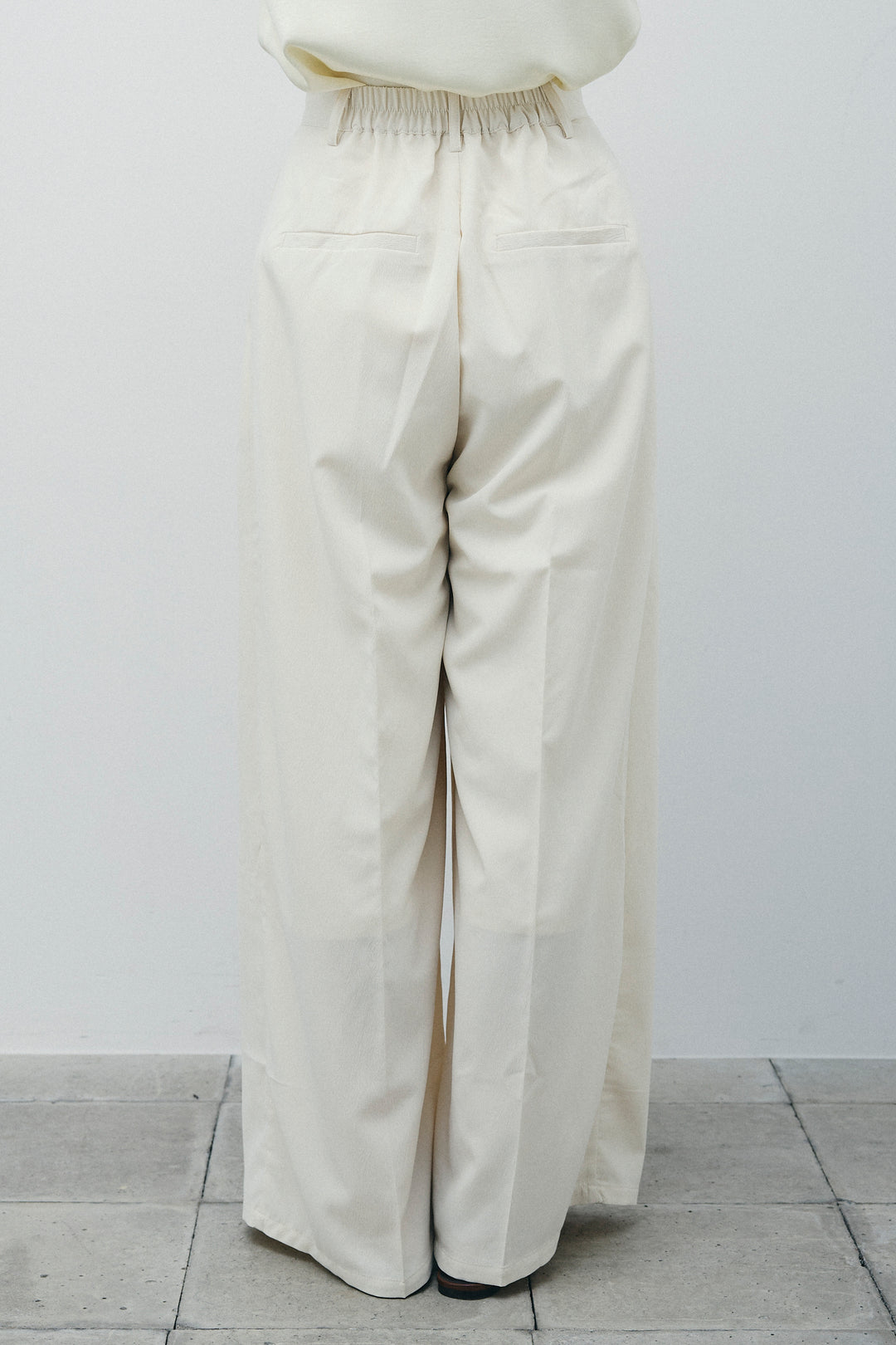 [予約/SET]クレープ半袖ダブルジャケット+サテン2wayトップス+クレープタックワイドパンツ(3set)