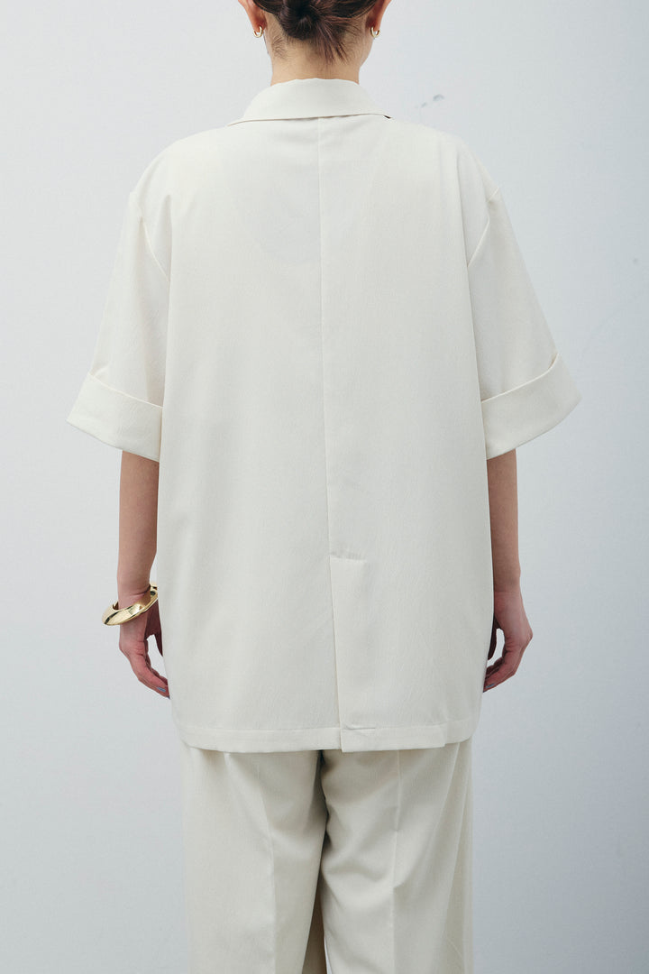 [予約]クレープ半袖ダブルジャケット