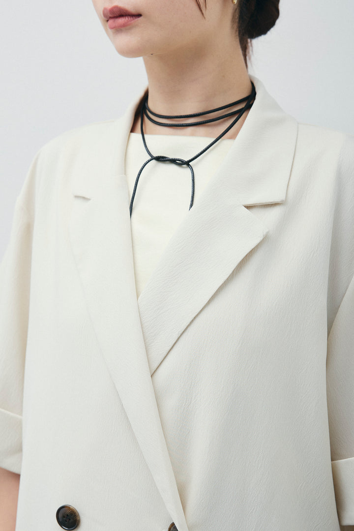 [予約]クレープ半袖ダブルジャケット