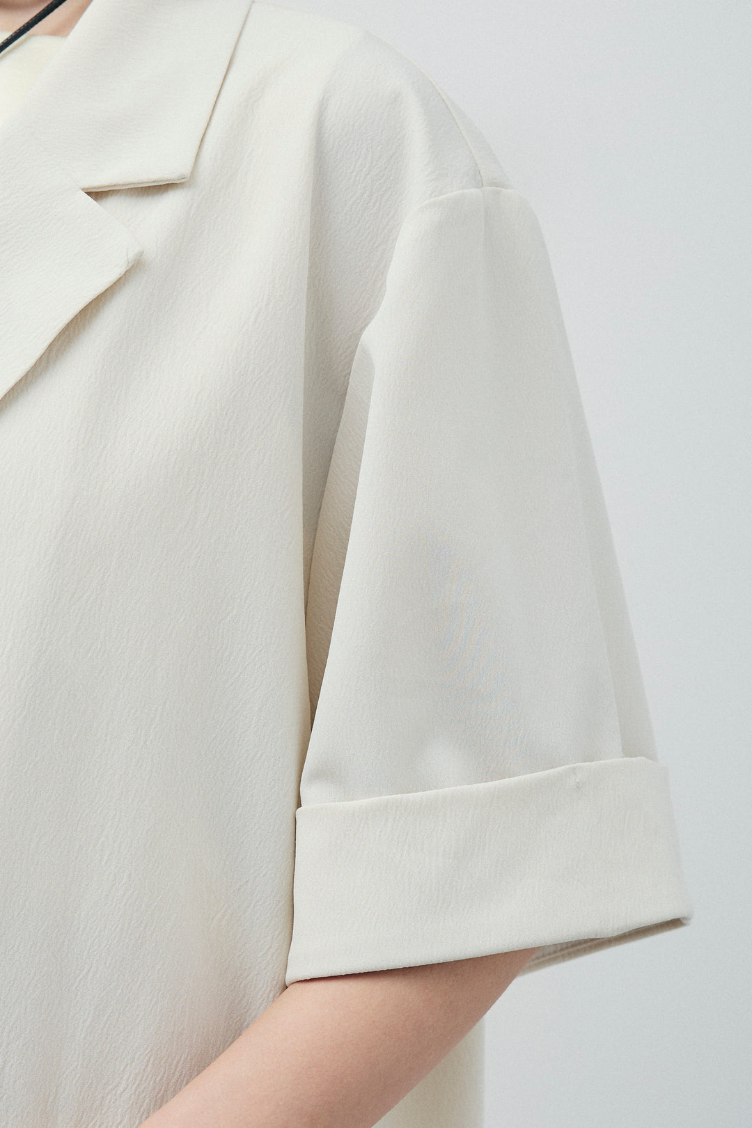 [予約/SET]クレープ半袖ダブルジャケット+サテン2wayトップス+クレープタックワイドパンツ(3set)