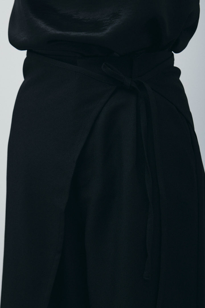 [予約]ヘザーツイルラップスカート付きパンツ