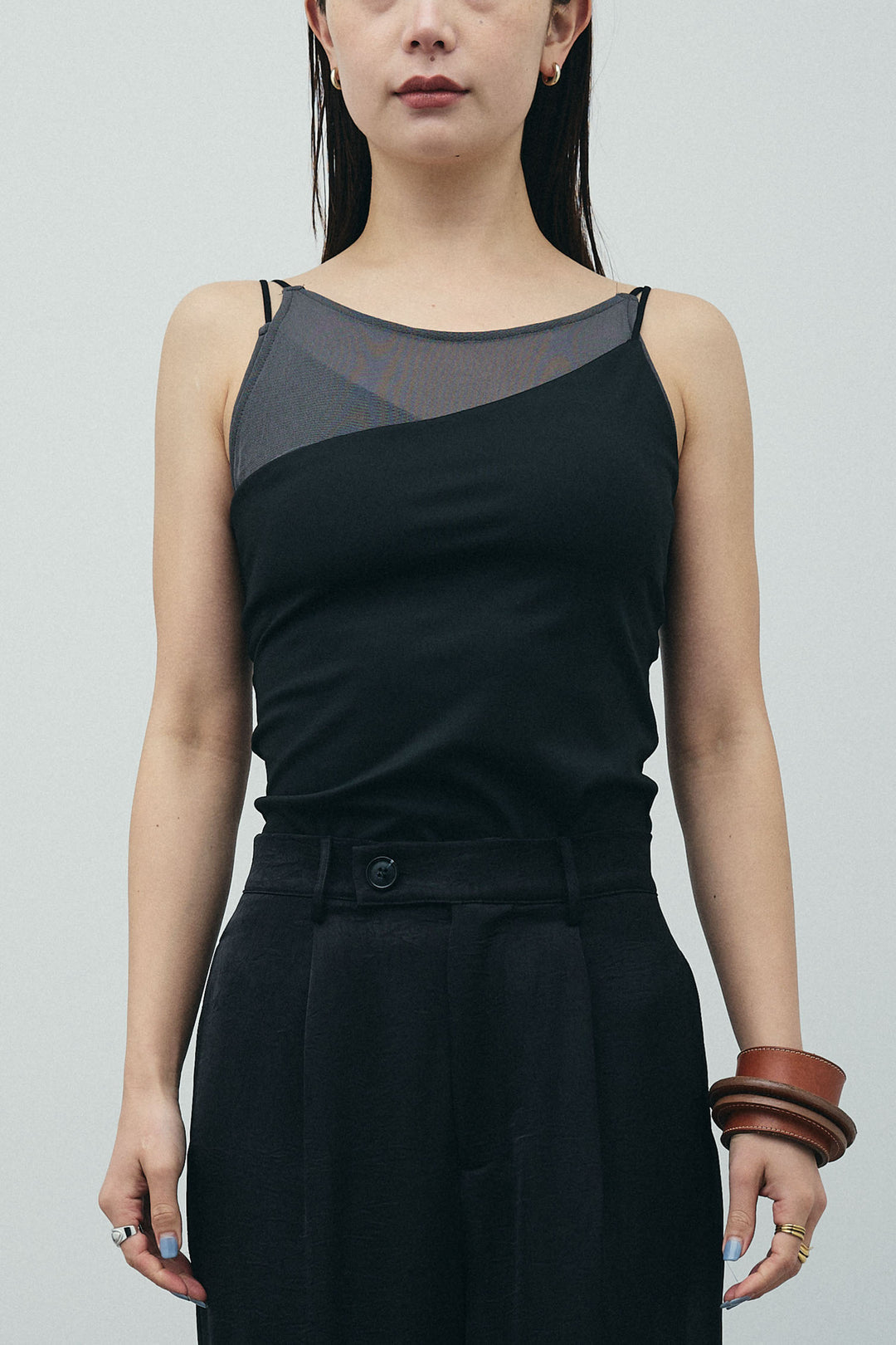 [予約]カップ付きアシンメトリーキャミソール