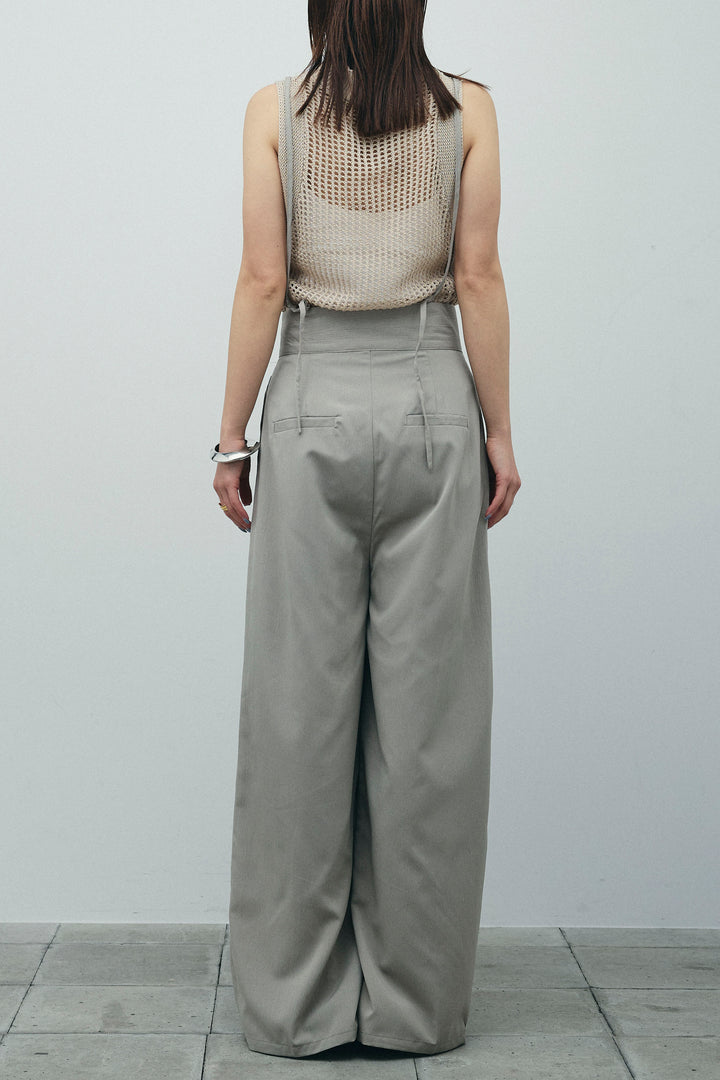 [予約/SET]スウェードライクロングフリンジジレ+ネーム入りアメスリタンク+クレープタックワイドサロペット(3set)