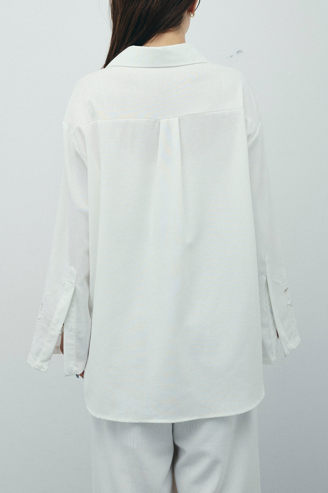 [予約/SET]カットワークレースセットアップ+ストライプイージーハーフパンツ(2set)