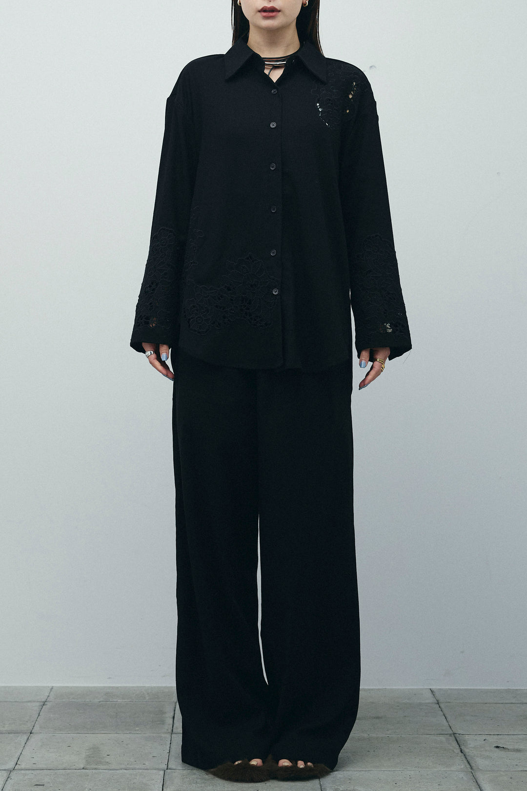 [予約]カットワークレースセットアップ