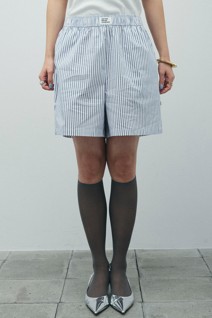 [予約/SET]カットワークレースセットアップ+ストライプイージーハーフパンツ(2set)