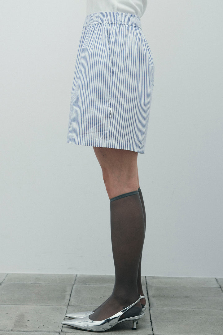 [予約/SET]ラメワッシャーダブルジレ+ストライプイージーハーフパンツ(2set)