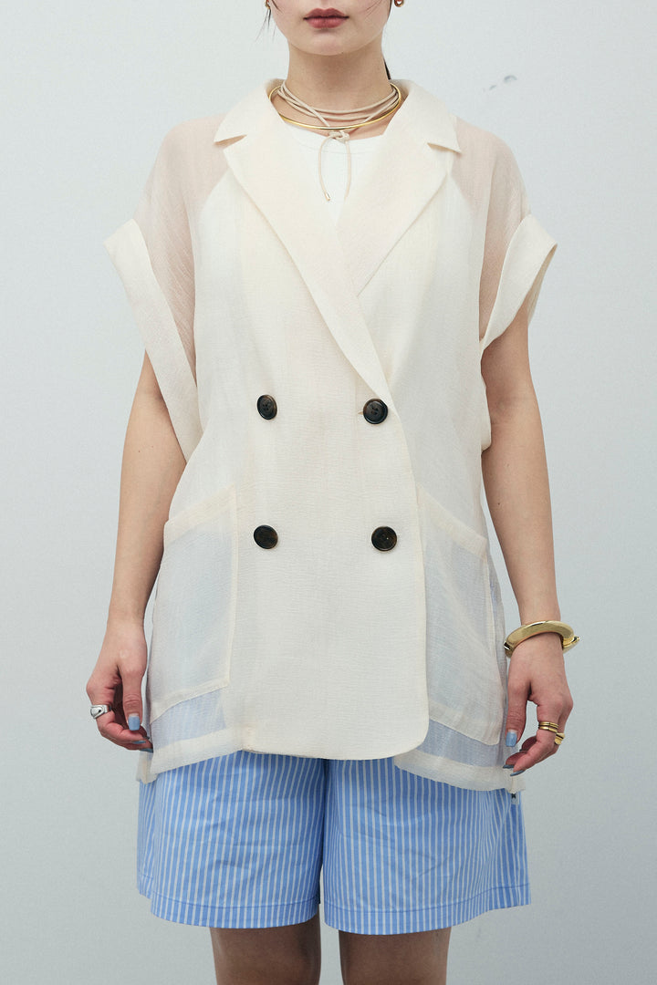 [予約]ラメワッシャーダブルジレ