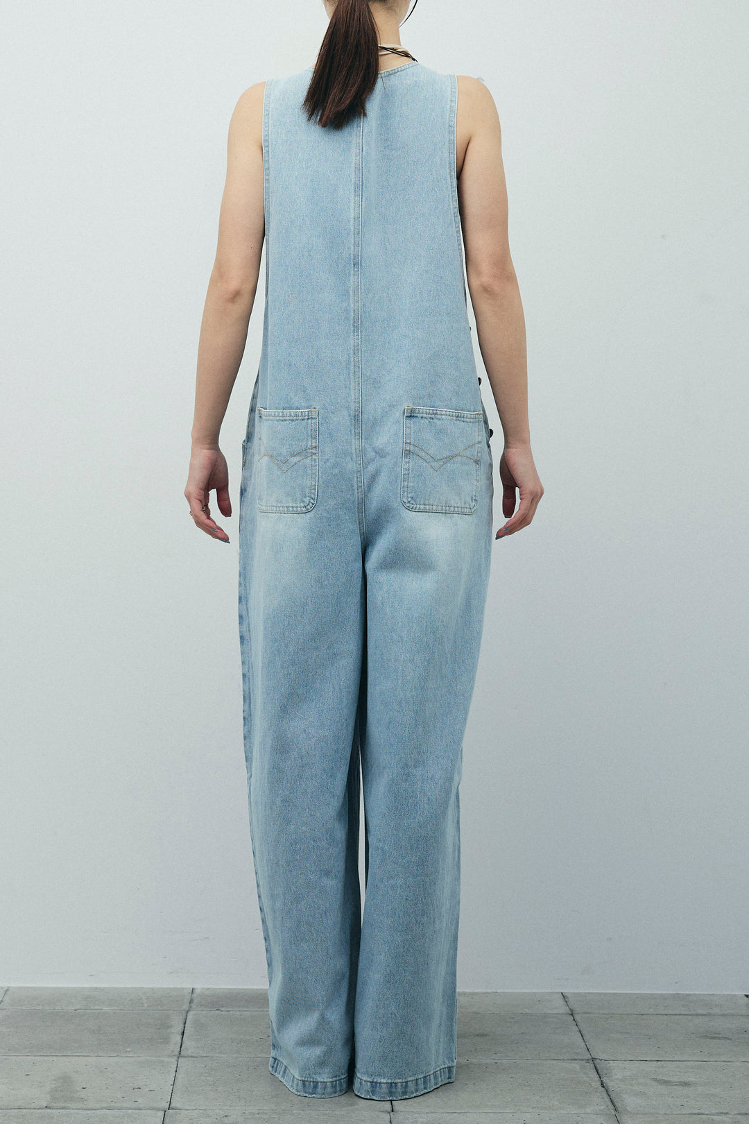 [予約]フロントジップアメスリデニムオールインワン