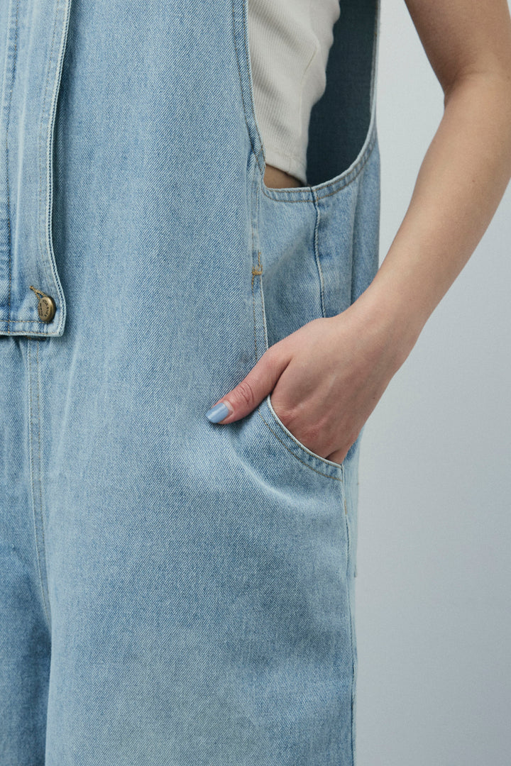 [予約]フロントジップアメスリデニムオールインワン