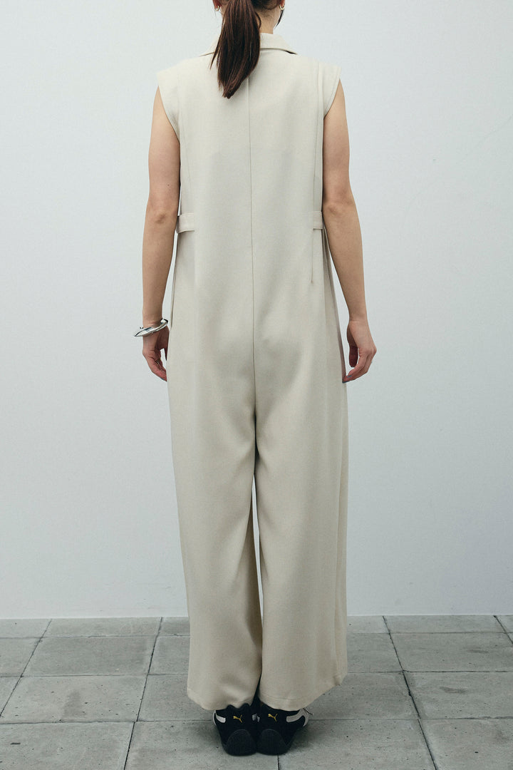 [予約/SET]ウエストデザインスリーブレスジャンプスーツ+テレコベーシックタンク+テレコベーシックタンク(3set)