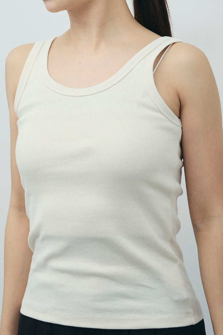 [予約/SET]半袖ダブルテーラードJK+テレコベーシックタンク+ストライプ イージー ワイド パンツ(3set)