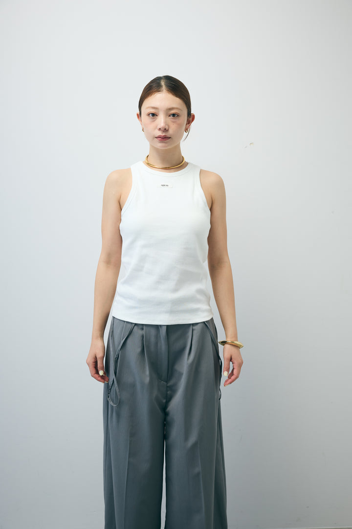 [予約/SET]半袖ダブルテーラードJK+ネーム入りアメスリタンク+テレコベーシックタンク+ストライプ イージー ワイド パンツ(4set)