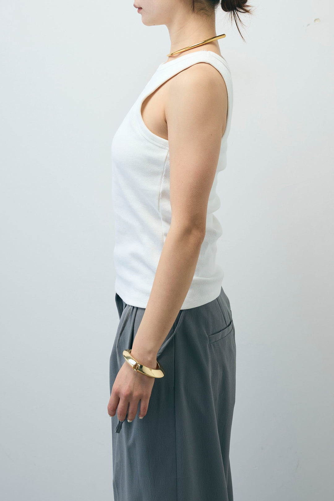 [予約/SET]スウェードライクロングフリンジジレ+ネーム入りアメスリタンク+クレープタックワイドサロペット(3set)